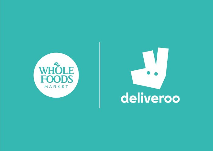 Whole Foods Market UK logo and Deliveroo logo
